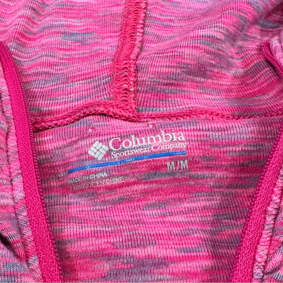 Columbia Lightweight Pink Zip-Up Sweatshirt Medium - Picture 2 of 6